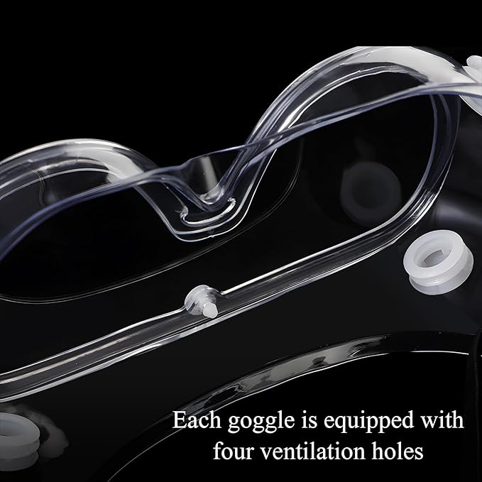 Safety Goggles Anti Fog Lab Goggles Clear Protective Eye Goggles Adjustable Safety Goggles for Chemistry Lab Mowing