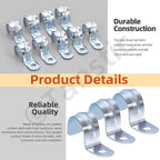 Tanstic 30Pcs 1/2 Inch EMT Pipe Strap Zinc Plated Steel One Hole Strap Conduit Clamp Rigid Pipe Strap for Pipe Fixing