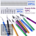 38pcs 8" Exacto Knife & Blades Set for Crafts, Utility Razor Xacto Knife, Paper Cutter(Exacto Utility Knife)