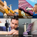 Mini Ball Peen Hammer Anti-Slip Wooden Short Handle, 5 OZ Household Small Hammer for DIY, Woodworking, Repair, Camping, Escape Tool