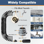 Drain Cleaning Bladder Kit, Including 3 Sizes Rubber Bladders, 10 Ft Retractable Hose, Brass Faucet Adapter & Shut-Off Valve, Durable Drain King Style Tool for Pipe & Sewer Unclogging (6 pcs)