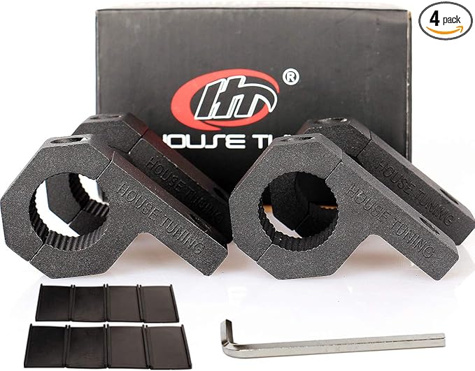 1 inch Bar Clamp-Pack 4 Roof Rack Bar Mounts Tube Clamps Horizontal Bar Clamp Mounting Bracket for Motorcycle ATV Utv Boat Trucks (1"- Clamp Mount kit)