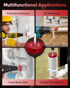 Saker PVC Pipe Reamer Kit, PVC Fitting Saver with 1-1/2inch,2inch,3inch,4inch Head, For SCH40, ABS Pipe,CPVC Perfect for Plumbing Repairs, Fits Standard 1/2" Drill