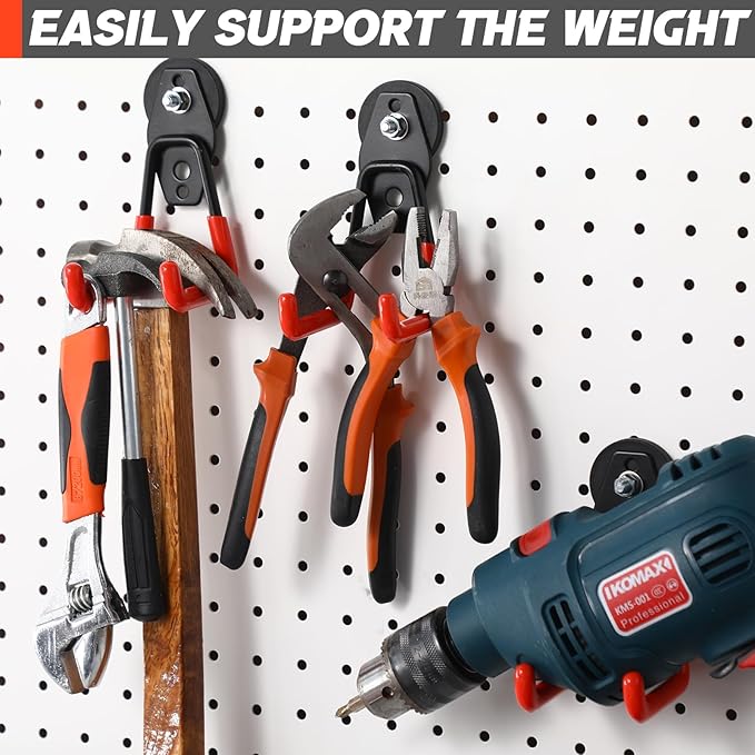 Landhoow Large Magnetic Hooks Heavy Duty Garage Magnet Hooks Strong Storage Utility Magnetic Hangers with Anti Slip Rubber Coating for Indoor and Outdoor Hanging(Orange,10 Pcs)