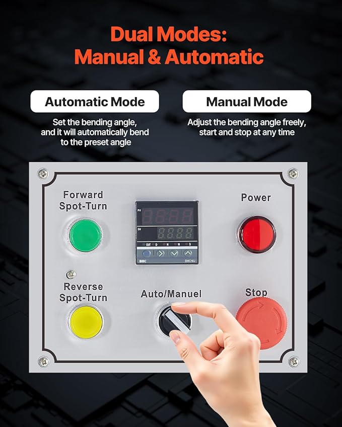 VEVOR Electric Tube Bending Machine, 1.5 KW Electric Tube Bender for 5/8 to 1-1/2 inch Pipes, Pipe Bender Machine with 5 Set Dies, Manual & Auto Modes and 180° Max Bending Angle (220V 60Hz 3-Phase)
