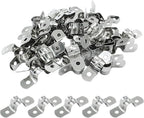Hordion 50Pcs 3/8" Two Hole Strap U Bracket, M10 Rigid Pipe Strap Stainless Steel Conduit Clamp for Fixing Pipe