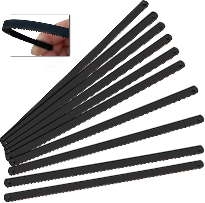6in. Pro Bi-Metal HSS Mini Hacksaw Replacement Blades, Fine Finish Cut Hacksaw Blade Set 24 TPI 10 pk