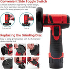 Housiwill Mini Angle Grinder Tool, 19500RPM Cordless Angle Grinder, Cordless Electric Power Angle Grinder Tool with 2pcs Batteries, 76mm Grinder Handheld Cutter for Metal Wood Grinding and Cutting