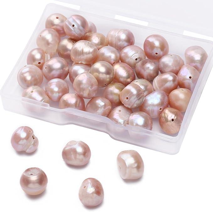 Natural Pearl Beads Potato 10-11mm Purple Freshwater Cultured Loose Gemstone Beads for DIY Jewelry Making 13.8''/Strand HQ