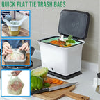 1-2 Gallon Flap Tie Compostable Trash Bags, 120 Count Small Compost Bags, Biodegradable Kitchen Garbage Bags, Food Scrap Waste Bags for Countertop Bin, ASTM D6400, US BPI Certified