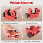 2 Pack Tubing Cutter, 1/8-inch to 5/8-inch Tube Cutter for Copper, Brass, Aluminum PVC Pipe Plumbing
