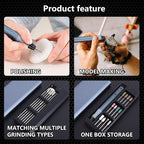 Electric Cordless Rotary Tool, Engraving Pen with 30 Engraving Bits, 5 Speed Level Adjustable, OLED Screen Display Speed and Power, Big Power No Core Motor