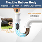 Drain Cleaning Bladder Kit, Including 3 Sizes Rubber Bladders, 10 Ft Retractable Hose, Brass Faucet Adapter & Shut-Off Valve, Durable Drain King Style Tool for Pipe & Sewer Unclogging (6 pcs)