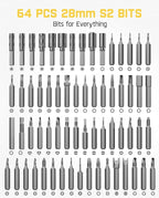 Fanttik Electric Screwdriver Kit, Precision Screwdriver Set, 64 Magnetic Bits, 12 Types Fix Tools, 0.05/0.2 N.m, Repair Tool for Phone Laptop Watch Electronics - E1 NEX Workstation