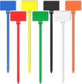 Cable Zip Tie with Tag,Wire Zip Ties with Label,200 Pcs 4 inch Plastic Nylon Cable Ties,Multi Color Self-Locking Write on Tie Wraps