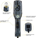 Portable Corded LED Work Light with Outlet in Handle, COB LED, 1600 Lumen 15ft 116AWG 3C SJTW Cord Handheld Outdoor Work Light, Magnetic on Back