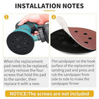 1 Pack 5" 8 Hole Hook & Loop Replacement Sander Pads Compatible with Makita Orbital Sander BO5010 BO5030K BO5031K BO5041K, Replacement Parts #743081-8/743051-7 (3 Screw Holes Sander Pads