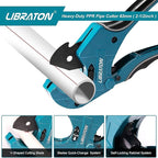 Libraton PVC Pipe Cutter, Up to 2-1/2", Ratchet Pipe Cutter Heavy-Duty, Pex Cutting Tool for Cutting PEX, PVC, PPR Plastic Hoses and Plumbing Pipe