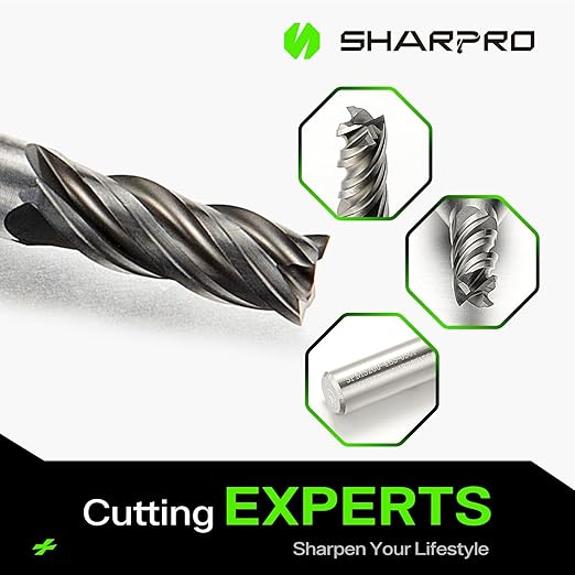 6mm Shank End Mill Bits Set 3mm Cutting Dia. 4 Flutes AlCrN Coated Carbide Square CNC Milling Bits, Apply for Alloy Steel, Stainless Steel, and Various Cast Iron (5PCS)