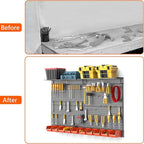 TORACK Metal Pegboard with Peg Board Hooks, Tools Storage Pegboard with Pegboard Hooks, Wall Mounted Storage Bins, Shelves, Tool Organizer Board with Pegs(Black)