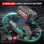 SEYVUM Cordless Impact Wrench, 1/2” Max Torque 440 Ft-lbs / 600 N.m Power Impact Gun, 20V 3000RPM Electric Impact Driver, 2 x 4.0Ah Battery, 4 Impact Sockets, Carry Bag Included