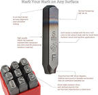 36pcss Heavy Duty Steel Stamp Uppercase Letter and Number 3/32 2.5mm Hand Stamping Character Mark Code Alphabet Punch Kit for Metal Jewelry Crypto Plate Leather