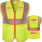 BeautyWill Custom Safety Vest Customized Logo Class 2 High Visibility Reflective Vest with Pockets Construction workwear