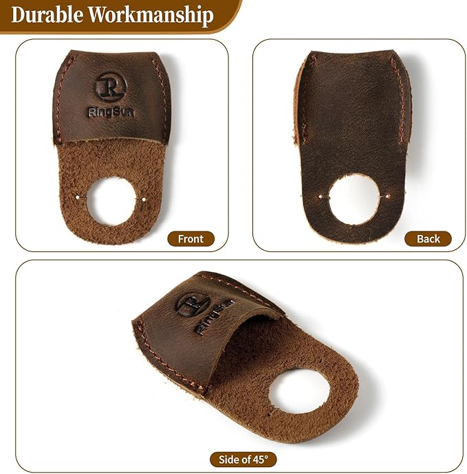 RingSun Thumb Guard Wood Carving Tools, Leather Finger Protector, Handmade Carpenter Working Carving Kit Accessories