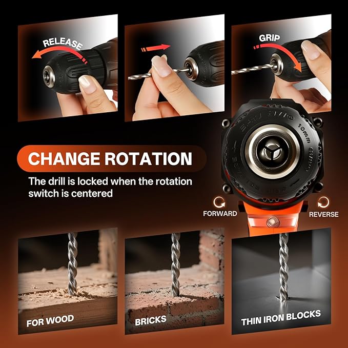 COMOWARE 20V Cordless Drill Set Combo Kit,120 Pcs Tool Kit for Home, Household Tool Sets for Men, Basic Tool Kit with Power Drill, Tool Set with Drill for Garden Office Home Repair