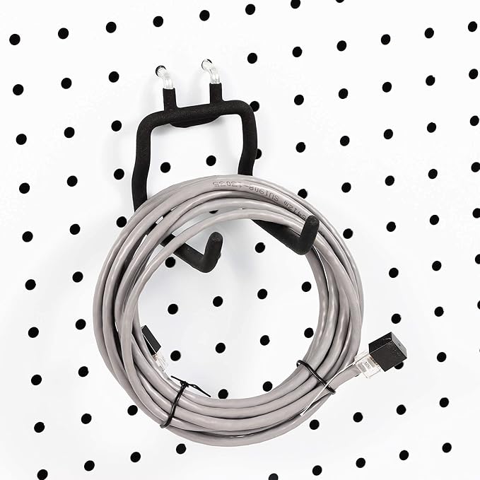 12 PCS Heavy Duty Pegboard Hooks, for Organizing Various Tools, for 1/4 Inch Pegboard, Black