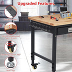 Work Bench 48" Adjustable Height, Heavy-Duty Portable Workbench with Power Outlets and Drawer for Garage & Workshop, 2000 LBS Load Capacity, Work Table for Office, Home, Easy Assembly