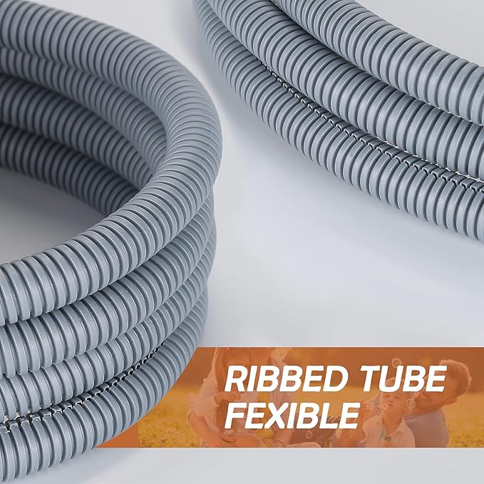 ZhiYo 20FT 3/8” Wire Loom Split Tubing Auto Wire Conduit Flexible Cover | High Temperature Heat Resistant -40F to 257F | Plastic Cover for Electrical Wires & Cables, Grey