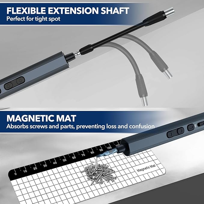 Mini Electric Screwdriver 155 in 1 Small Precision Screwdrivers Set Max 5 N.m Cordless Screwdriver with 3 Torque Settings 140 S2 Magnetic Bits, Repair Tool Set for Phone Computer Watch Drones