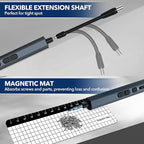 Mini Electric Screwdriver 155 in 1 Small Precision Screwdrivers Set Max 5 N.m Cordless Screwdriver with 3 Torque Settings 140 S2 Magnetic Bits, Repair Tool Set for Phone Computer Watch Drones