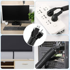 Sasylvia 3/4" x 100 ft Split Wire Loom Tubing Automotive Wire Loom Assortment Split Cable Sleeves Bulk Flexible Electrical Conduit Protective Kit