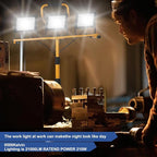 21000Lumens LED Work Lights with Stand, 3 Adjustable Work Lamp Head with Individual Switch, IP66 Waterproof Tripod Work Light for Outdoor Indoor Job Site Workshop Garage Construction Site