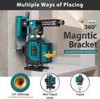 Takamine 16 Lines Laser Level, Red and Green 4x360 4D Cross Line Professional Laser with Two 360°Vertical and Two 360°Horizontal for Construction,Home Renovation,Rechargeable Battery