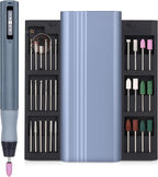 Electric Cordless Rotary Tool, Engraving Pen with 30 Engraving Bits, 5 Speed Level Adjustable, OLED Screen Display Speed and Power, Big Power No Core Motor