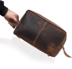 VC VINTAGE COUTURE Leather Toiletry Bag for Men Extra Large Leather Men's Toiletry Bag for Traveling Real Leather Dopp Kit for Men Leather Shaving Bag for Travel