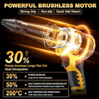 YEARTOP Cordless Rivet Tool for De-Walt 20V Max Battery, Electric Rivet Tool Kit for 3 Size (1/8'', 5/32'', 3/16") Rivets, Blind Pop Rivet Gun with 100PCS 5/32'' Rivets for Metal, Plastic(No Battery)