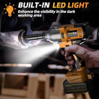 Cordless Impact Wrench 1/2 Inch, 1200N·m(886ft・lbs) Brushless High Torque Impact Gun, 21V Electric Impact Driver, 2x4.0Ah Batteries, Charger & 6 Sockets, Variable Speeds for Car/Truck RV/Mower