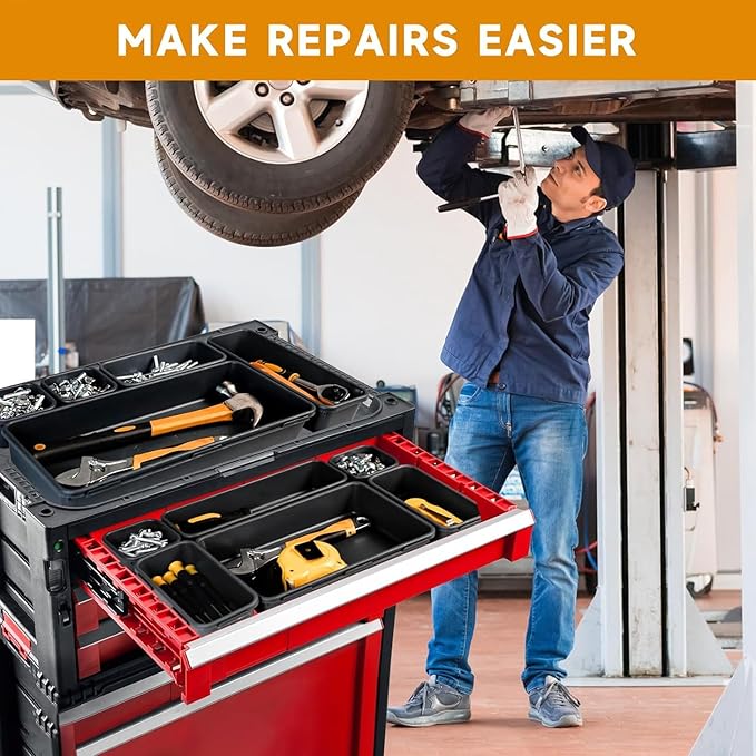 Tool Box Organizer Tray, Toolbox Desk Drawer Organizer, Tool Box Tray, Toolbox Organization Storage for Rolling Tool Chest (24 PCS)