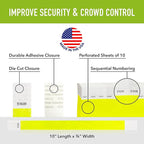 1,200 WristCo Neon Yellow Tyvek Wristbands for Events - Tamper-Proof Design & Fluorescent Color Prevent Reuse Premium-Grade Bracelets for Hospital & Medical ID, Party & VIP Identification