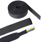 2 in 1 Heat Shrink Braided Sleeving Fabric Tubing-Perfectly fit Irregular Shape Hose/Cable/Wire (3/4"(19mm), 22FT)