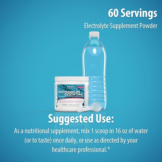 Jigsaw Health Potassium Cocktail | Formerly Pickleball Cocktail | Blue Raspberry Flavor | 60 Servings (Jar)