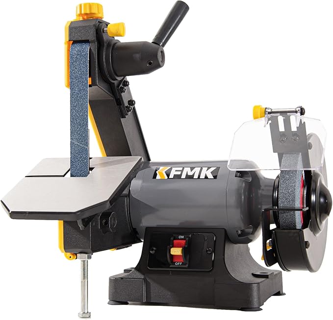 High Speed 6" Bench Grinder & 1"x30" Belt Sander Combo, Bench Belt Sander & Grinder for Metalworking, Belt Grinder for Knife Making, sharpening