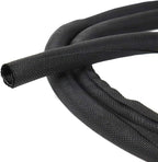 Black Braided Cable Management Sleeves Wire Loom Tubing Cord Protector Self-Wrapping (3/8"-30Feet)