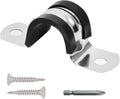 Pipe Clamps 5/8 Inches （Φ16MM）- 304 Stainless Steel & Rubber Lining heavy duty Pipe Strap clamp 10 Pack