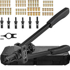 eSynic Professional Rivet Nut Tool Kit - 14" Heavy Duty Rivnut Gun with 6 Mandrels & 80pcs Nuts- Metric & SAE Thread Set for Metal/Wood/Auto Repair, Ergonomic Comfort Grips & Carrying Case Included