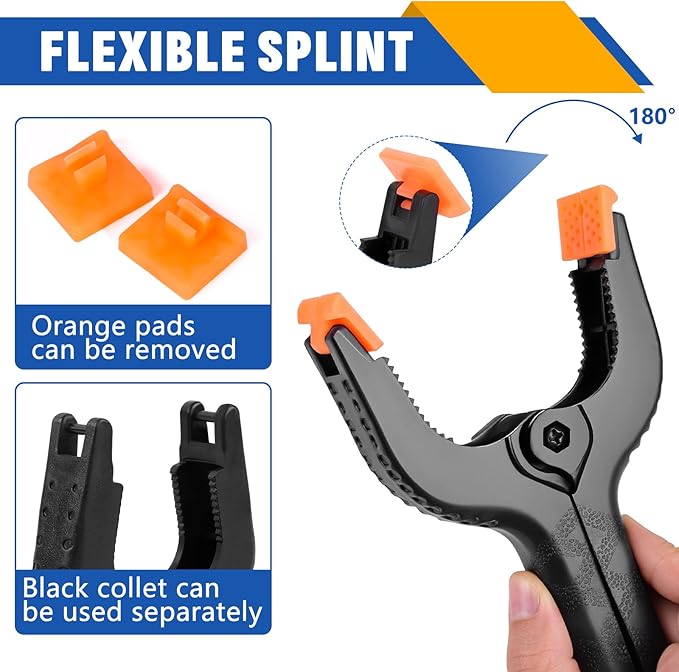 10 Pack 6 inch Plastic Spring Clamps, Black Heavy Duty Clips, Backdrop Clips, Plastic Clamps for Crafts, Backdrop Stand, Woodworking, Photography